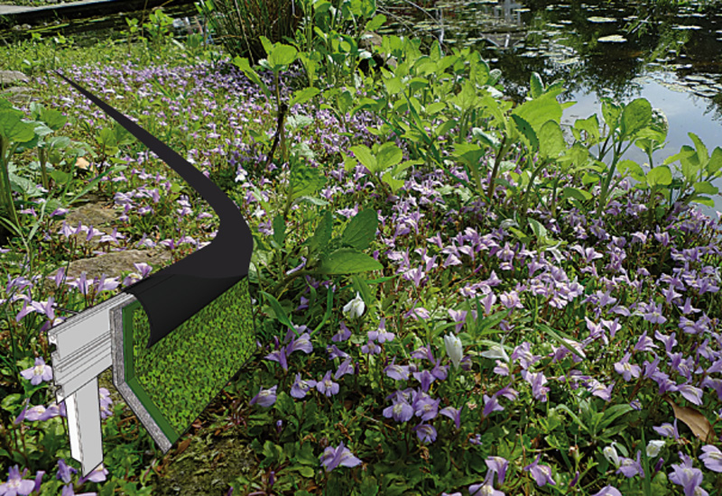 NaturaGartUferband als ideale Saugsperre im Gartenteich Teichuferbau