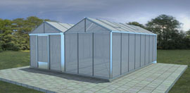 Gewächshäuser zwei-schiffig