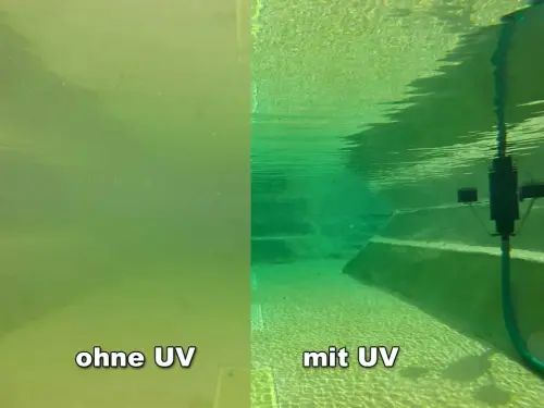 UV-Anlagen wirken in Teichen besonders gegen Mini-Algen