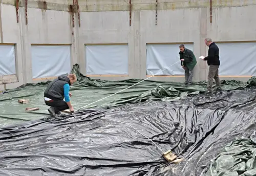 Vermessen der Teichfolie