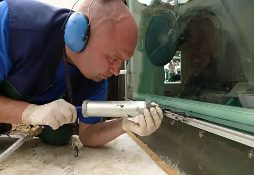 Eindichten der Scheibe