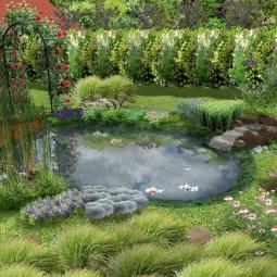 Kleinfisch-Teich, preiswerte Bauweise 