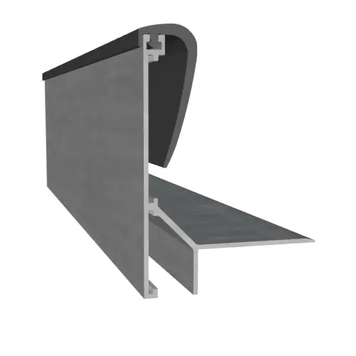 Dachrandprofil aus Aluminium inkl. Gummilippe & Fugenblechen, Alu blank