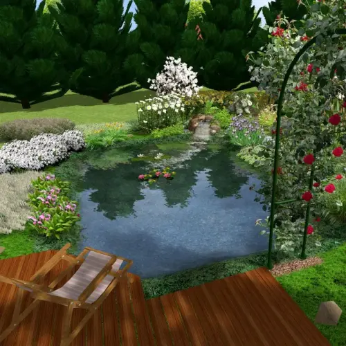 Naturteich "Frosch", preiswerte Bauweise mit Teichfolie Premium Grün, 1,5mm