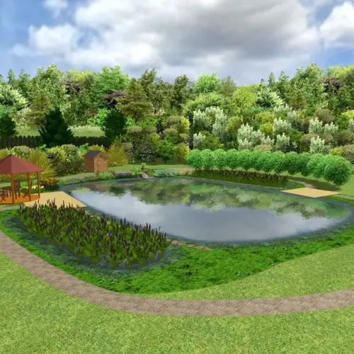 Maxi-Fischteich, preiswerte Bauweise mit Teichfolie Standard+, 1,0mm, schwarz