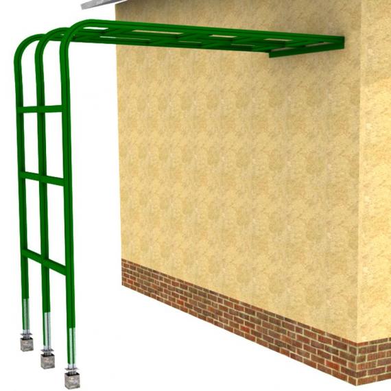 Anlehn-Rosenbogen 90° AB-2-115, pulverbeschichtet 