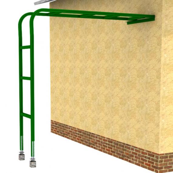 Anlehn-Rosenbogen 90° AB-2-60, pulverbeschichtet 