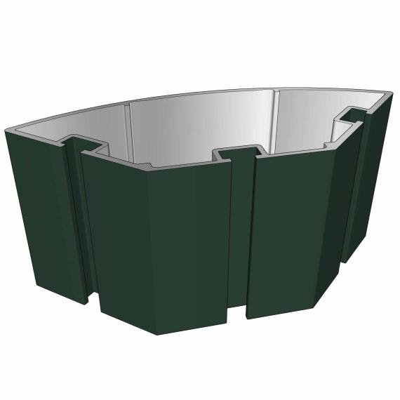 Aluprofil 90°-Winkel, 3-Nut Tannengrün RAL 6009 | 125 cm