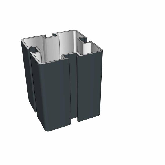 Aluprofil 50 x 50 mm, 4-Nut Anthrazitgrau RAL 7016 | 50 cm