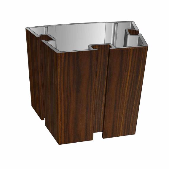 Aluprofil 30°-Winkel, 3-Nut Nussbaum Dekor | 125 cm