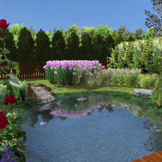 Kleinfisch-Teich, sicherste Bauweise mit Teichfolie Premium PLUS, 1,0mm, grün