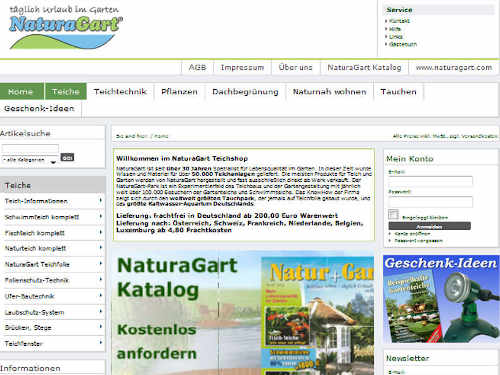 Der NaturaGart Shop wird international