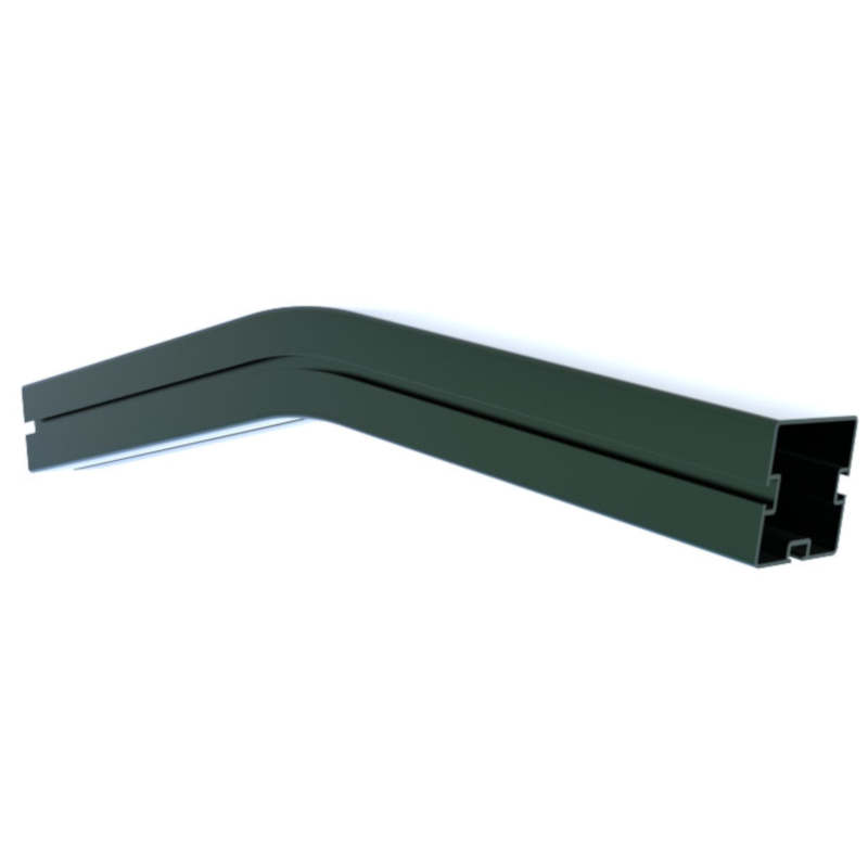 Artikelbild 1 des Artikels “Aluprofil Bogen 20°, 50 x 50 mm, 3-Nut, Schenkel je 27 cm Tannengrün RAL 6009“
