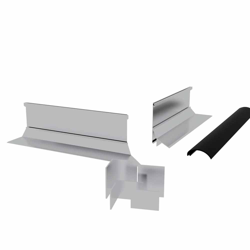 Artikelbild 2 des Artikels “Dachrand-Ecke aus Aluminium, 30 cm, Innenecke inkl. Gummilippe & Fugenblechen “