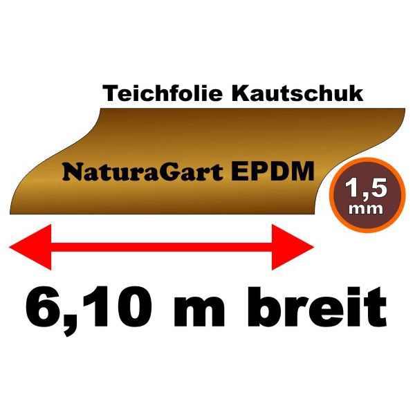 Artikelbild 2 des Artikels “Teichfolie, NaturaGart-EPDM Kautschuk, 1,52 mm dick, 4,55 m breit “