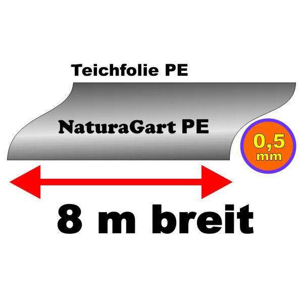 Artikelbild 3 des Artikels “Teichfolie, NaturaGart-PE, 0,5 mm, schwarz, Rollenware, 8 m breit “