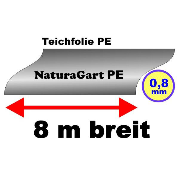 Artikelbild 3 des Artikels “Teichfolie, NaturaGart-PE, 0,8 mm, schwarz, Rollenware, 8 m breit “