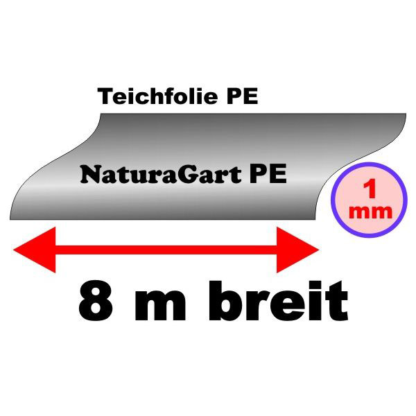 Artikelbild 3 des Artikels “Teichfolie, NaturaGart-PE, 1,0 mm, schwarz, Rollenware, 8 m breit “