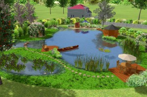 Idealer Schwimmteich aus der 3D-Darstellung