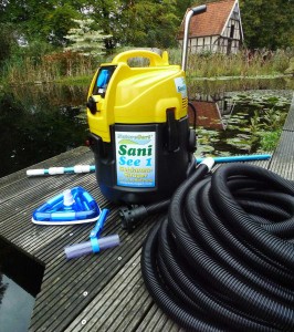 Alles, was notwendig ist: Der Schlammsauger mit dem Zubehörpaket.