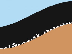 Die Schutzfolie ist ein Wall gegen Bodenmikroben, die die Teichfolie angreifen