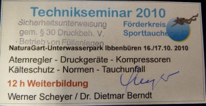 Technikseminar Tauchen im Oktober