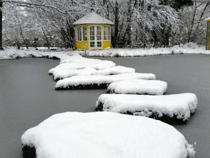 Die Gartenteiche des Parks können im Winter kostenlos besichtigt werden